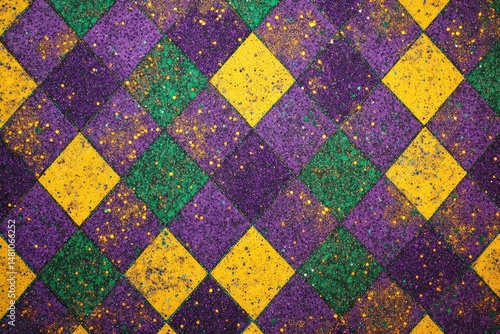 Vibrant diamond pattern with glitter