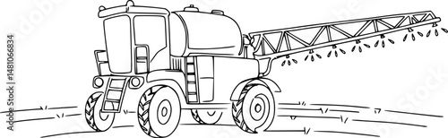 Smart agriculture farming vector illustration with water irrigation
