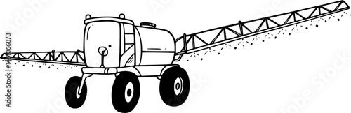 Smart agriculture farming vector illustration with water irrigation
