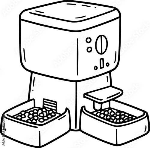 automatic pet feeder icon sign vector
