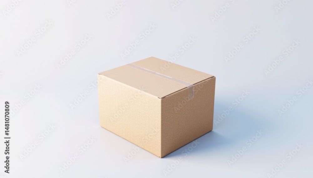 Fototapeta premium Cardboard box on a light background.