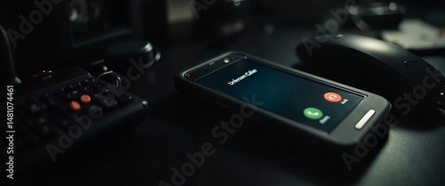 Wallpaper Mural Smartphone displaying incoming call on dark background Torontodigital.ca