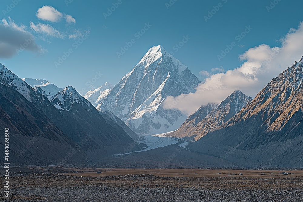 Fototapeta premium Majestic mountain peak piercing the sky