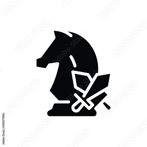 attacking chess strategy solid icon vector design good for web or mobile app