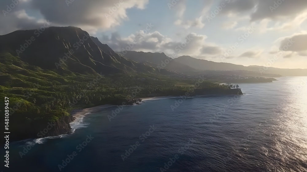 Majestic Ocean View with Towering Cliffs and Rugged Coastline Majestic Ocean View with Towering Cliffs and Rugged Coastline