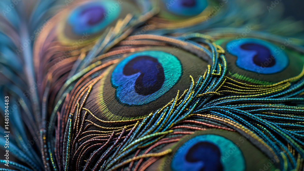 Fototapeta premium Feather Detail with Iridescent Colors