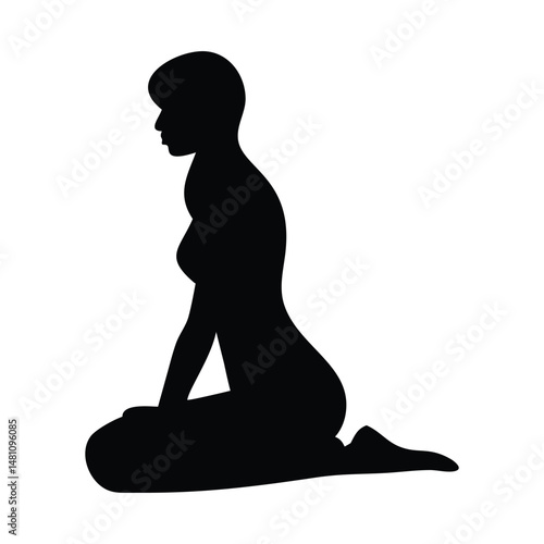 Pregnant woman silhouette vector art shows the beauty of the mother's figure and the love of pregnancy in a simple line drawing