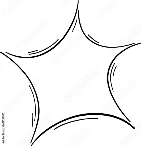 Asymmetric starburst with soft left leaning skew