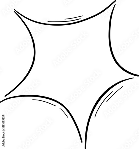 Symmetrical burst with thick outer curve accents