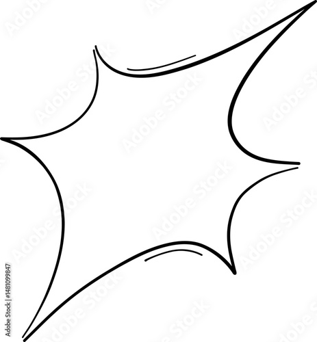 Pointed comic burst with thin sharp flare