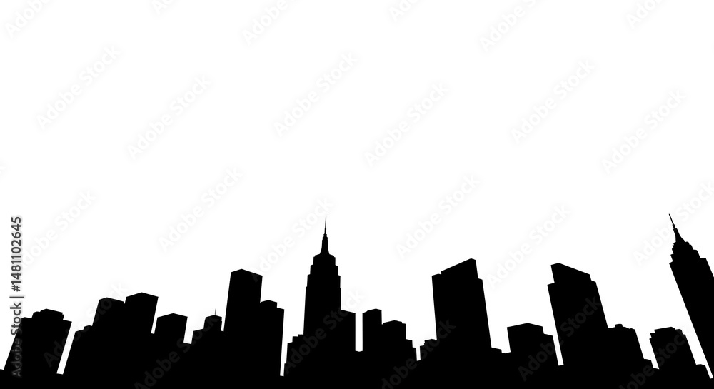 Fototapeta premium Majestic city skyline silhouette at night