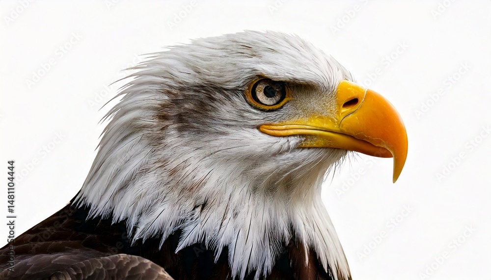 Obraz premium North American Bald Eagle on white background