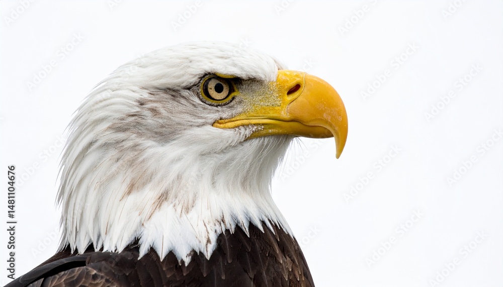 Fototapeta premium North American Bald Eagle on white background
