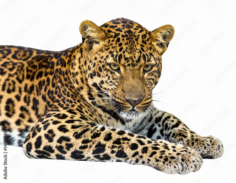 Obraz premium Leopard isolated on white background.