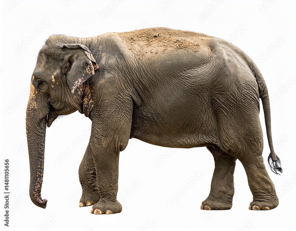 Fototapeta premium elephant isolated on white background.