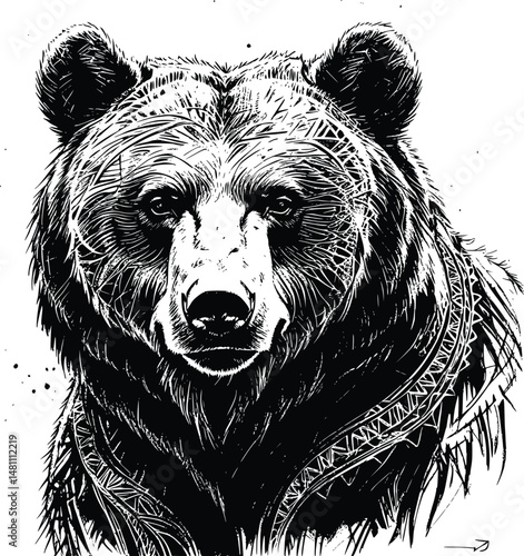Illustration of a bear on a white background