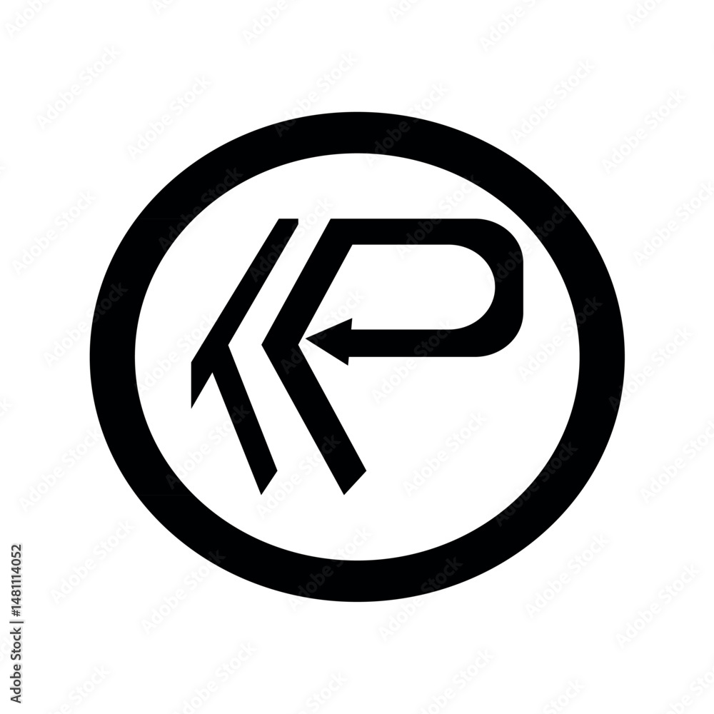 Kp Logo style shape vector design. Kp Logo style shape vector design.