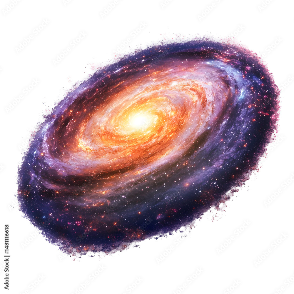 Fototapeta premium Vibrant Cosmic Whirlpool: An Astounding Display of Galactic Formation Beauty