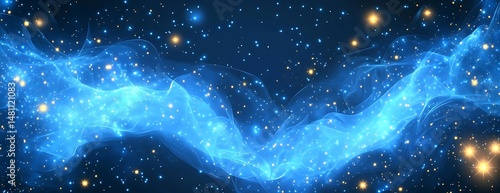 Cosmic Nebula Blue energy flow