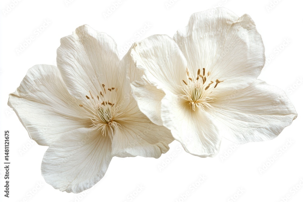 Obraz premium Two delicate, off-white blossoms