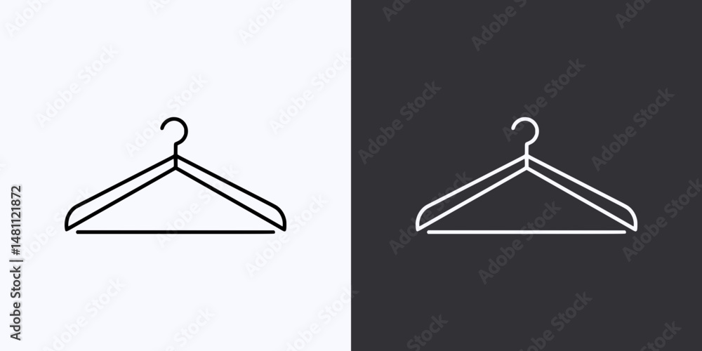 Hanger Icon – Vector Outline – Black and White Preview Hanger Icon – Vector Outline – Black and White Preview