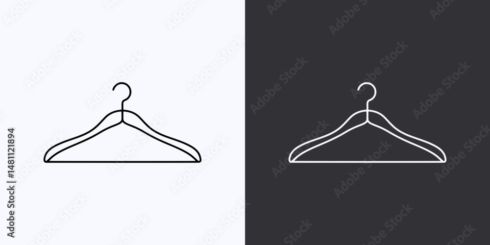 Hanger Icon – Vector Outline – Black and White Preview Hanger Icon – Vector Outline – Black and White Preview