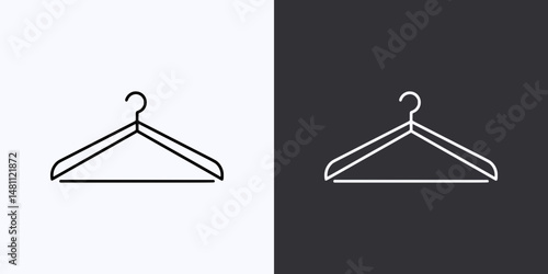 Hanger Icon – Vector Outline – Black and White Preview