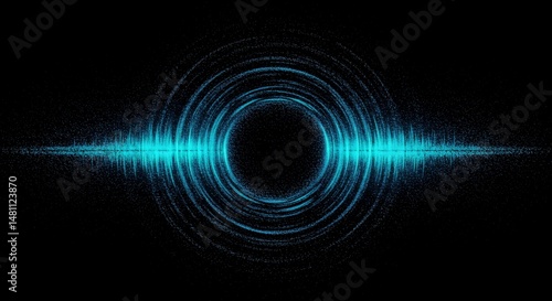 Glowing ripples converge on a dark void