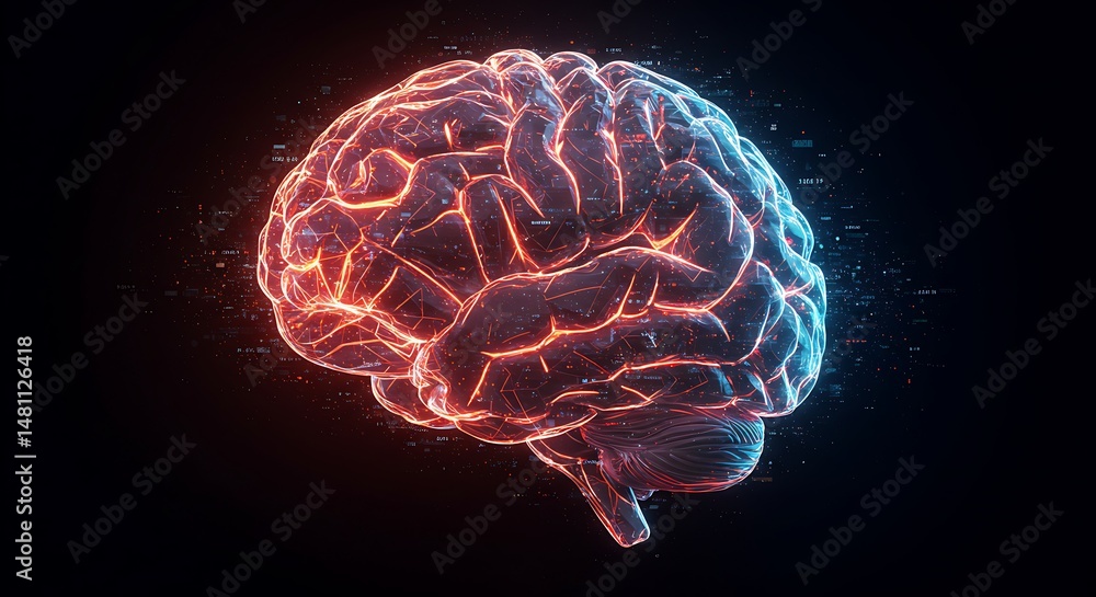 Human brain technology concept artificial intelligence data analysis Human brain technology concept artificial intelligence data analysis