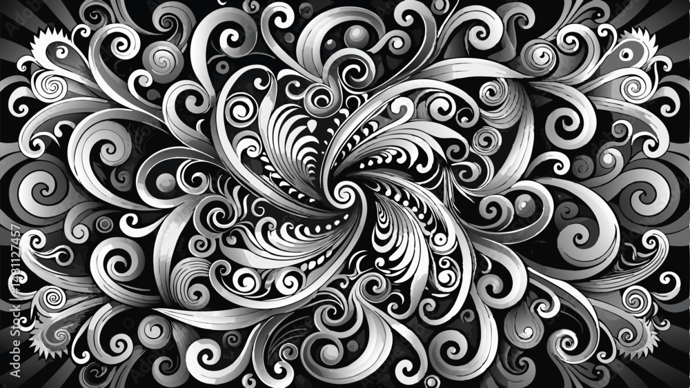 Ornate Swirls in Monochrome Ornate Swirls in Monochrome