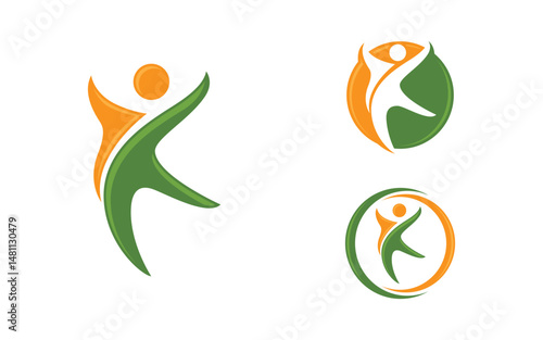 Healthy life Human fit sport logo sign illustration v.33