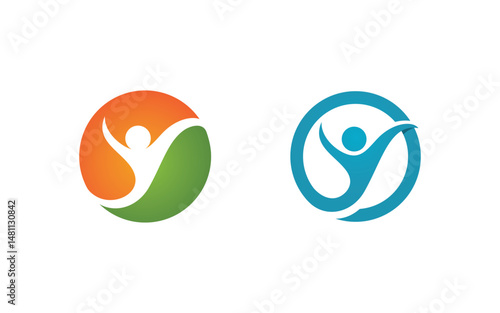 Healthy life Human fit sport logo sign illustration v.44