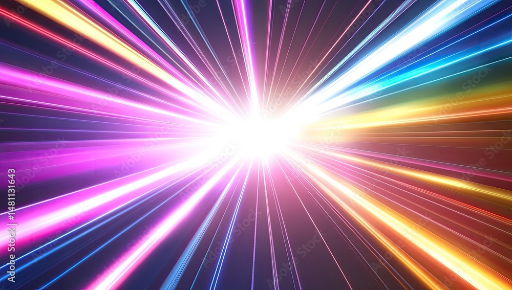 Vibrant radial burst of light Vibrant radial burst of light