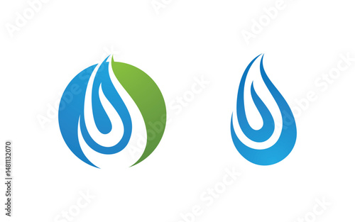 Water drop Plumbing Logo Template vector illustration v.106