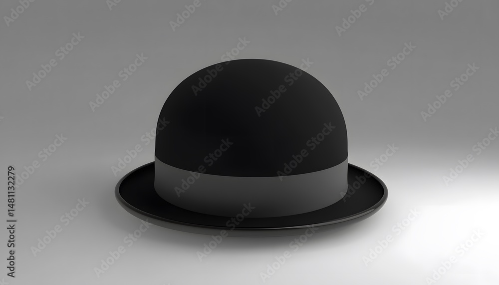 Fototapeta premium Dark, round, simple top hat with a band.