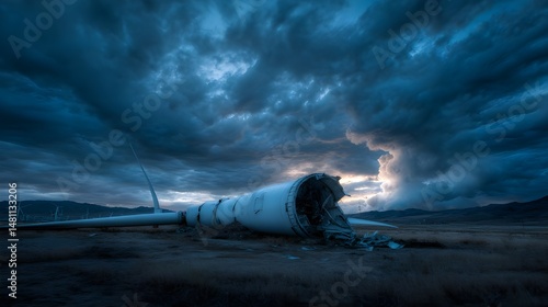 Watch cat inspect wreckage of toppled wind turbine highlighting contrast between mechanical ruin wildlife investigation