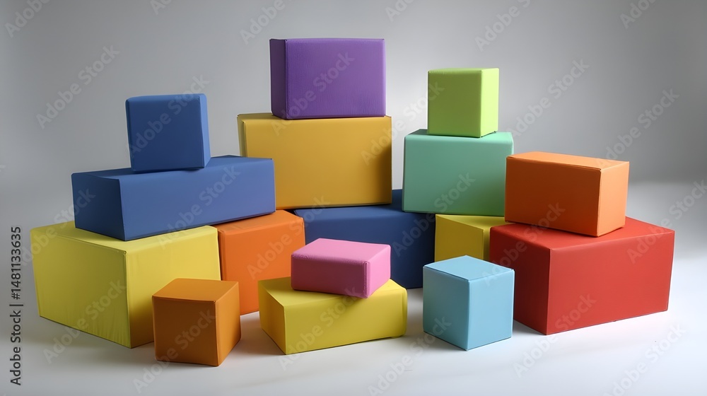 Fototapeta premium Transform Your Play Space with Soft Foam Building Blocks for Safe, Creative, and Educational Activities