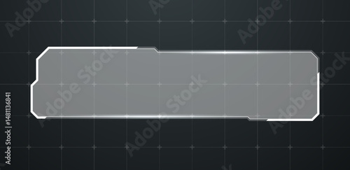 futuristic Text box or Sci-Fi lower third white vector editable