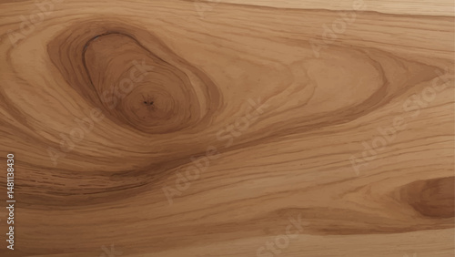 Natural Wood Texture with Prominent Oval Knot and Flowing Grain Pattern, Warm Timber Background