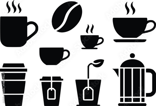 Coffee and Tea Diverse Drink Menu IconsBeverage Vector