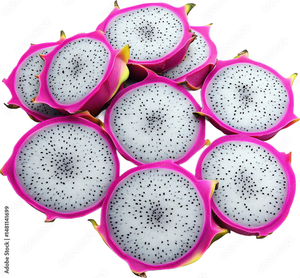 Sliced Dragon Fruit Close-up Sliced Dragon Fruit Close-up