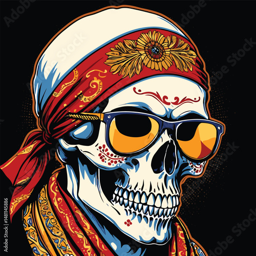 skull vector art comic book style