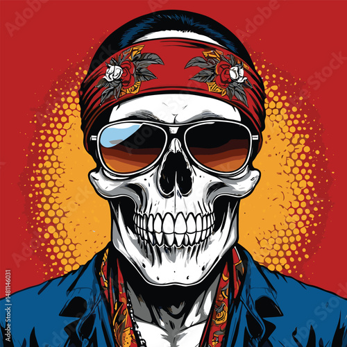 skull vector art comic book style