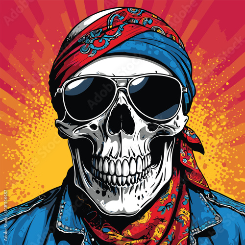 skull vector art comic book style