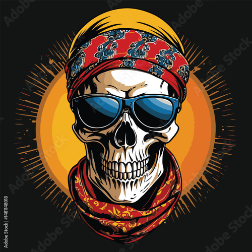 skull vector art comic book style