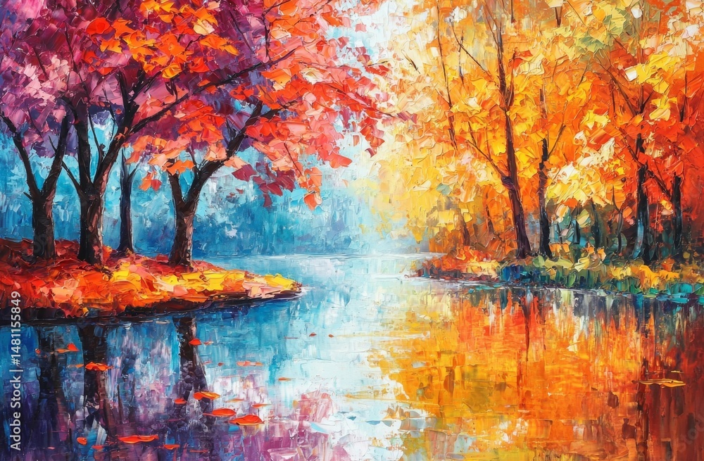 Impressionist art that celebrates the charm of fall landscapes. Impressionist art that celebrates the charm of fall landscapes.