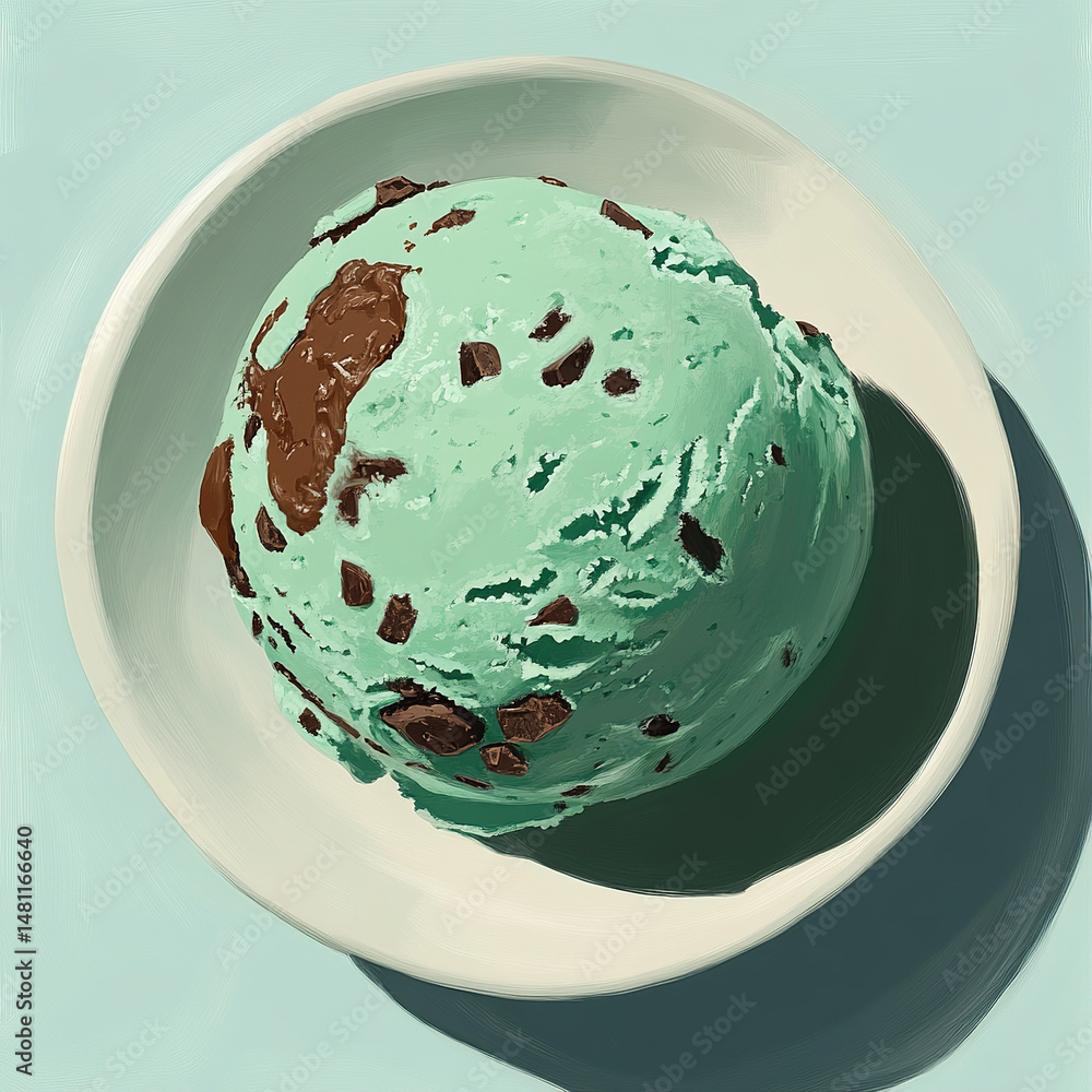 Fototapeta premium Colorful Assorted Ice Creams, Donuts, and Sweet Desserts on Minimal Backgrounds – AI Generated