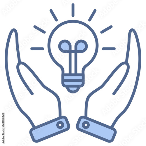 Innovation Adoption Blue Icon