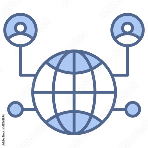 Outsourcing Strategy Blue Icon