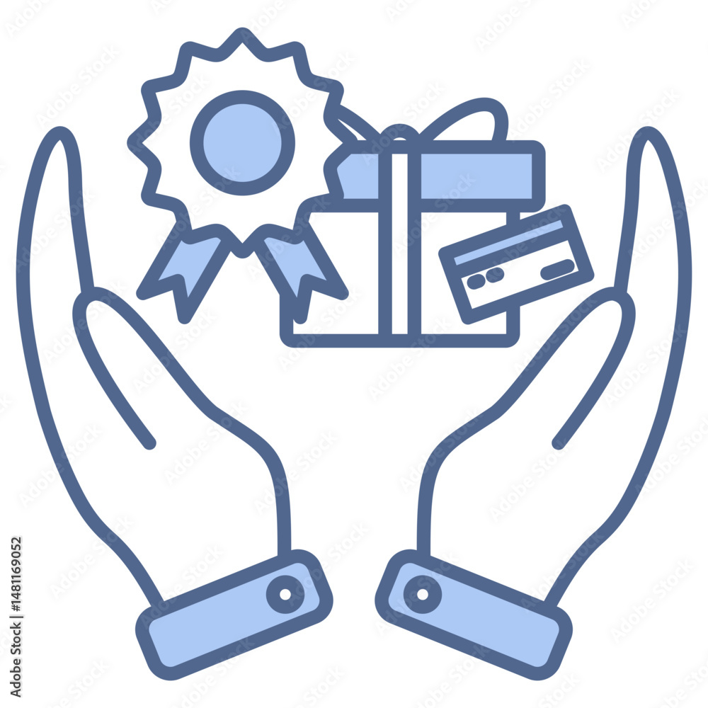 Obraz premium Brand Loyalty Blue Icon